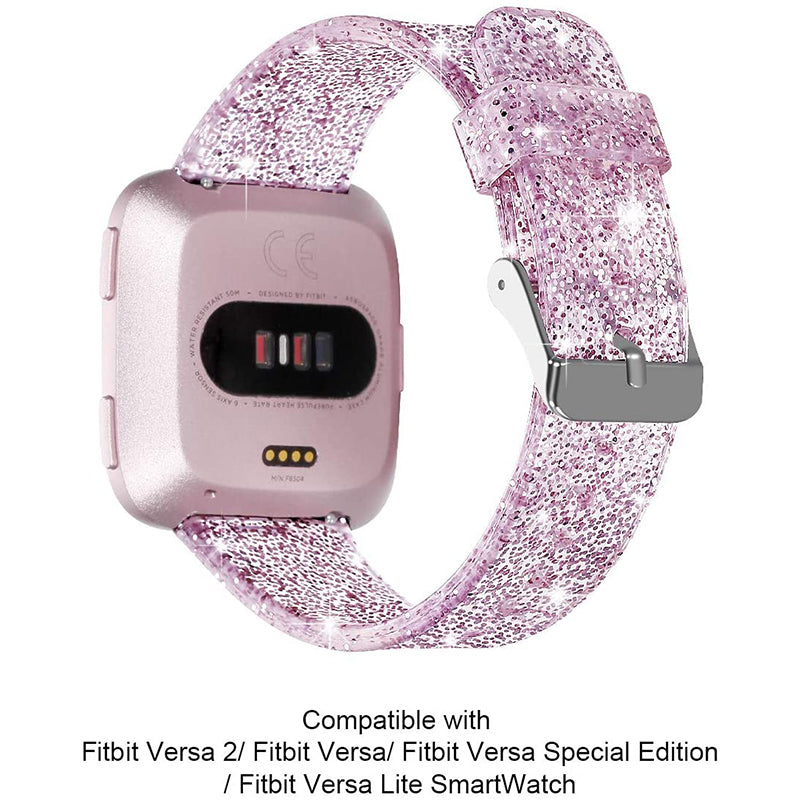 Glittering Powder Design TPU Watch Band Strap Replacement for Fitbit Versa 3 Sense Glittering Powder Design TPU Watch Band Strap Replacement for Fitbit Versa 3 Sense